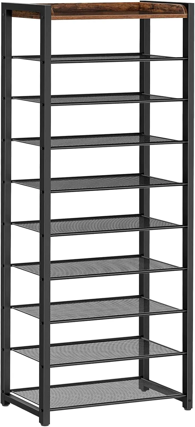 

10-Tier Shoe Rack, 20.5" L Shoe Storage Organizer, Narrow Shoe Shelf, Saving Space, Stable And Sturdy, Hold 18-20 Pairs O