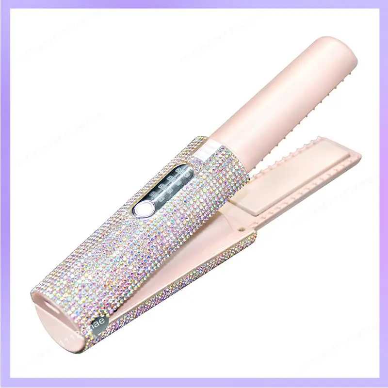 

N83R 2X 2-In-1 Electric USB Hair Straightening Brush Straightener Flat Iron Multifunctional Comb Straightening Styler