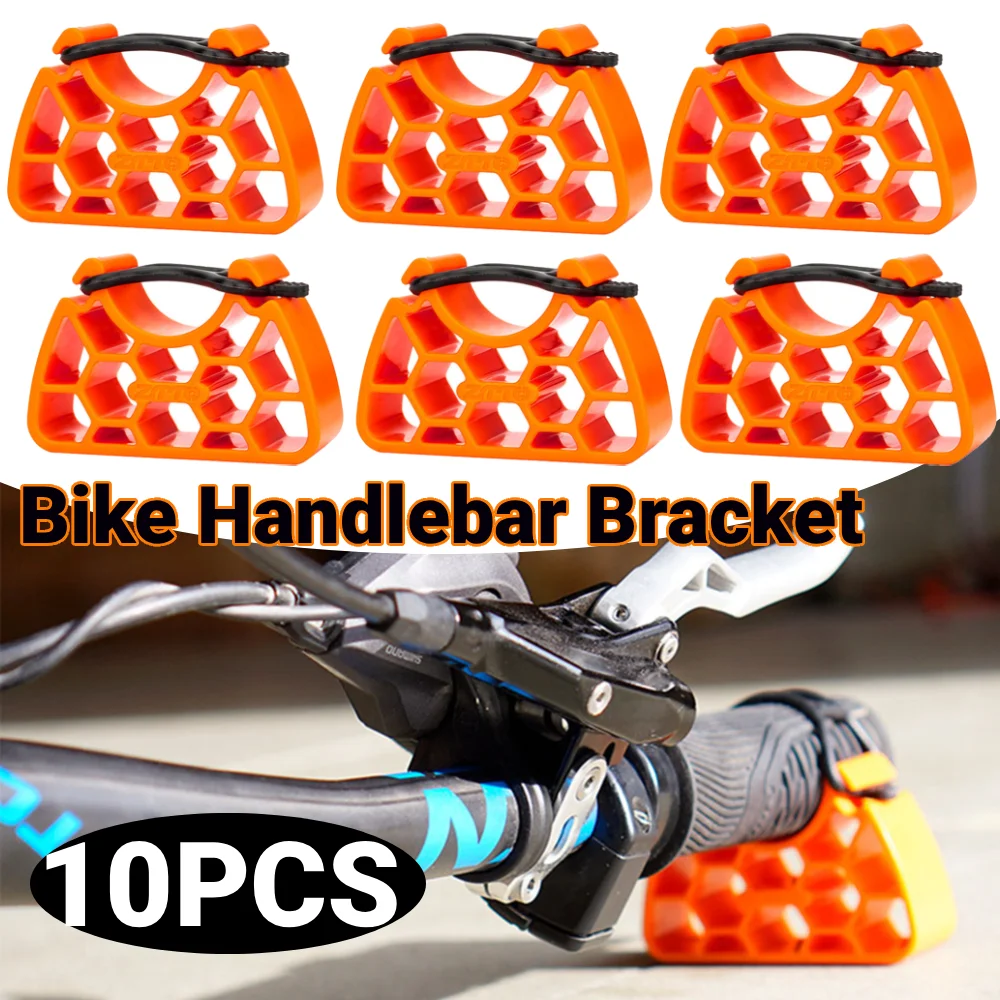 

10PCS Bicycle Handlebar Clip-On Stabilizer Orange Plastic Mountain Commuter Bikes Handlebar Holder for Inverted Parking Repair