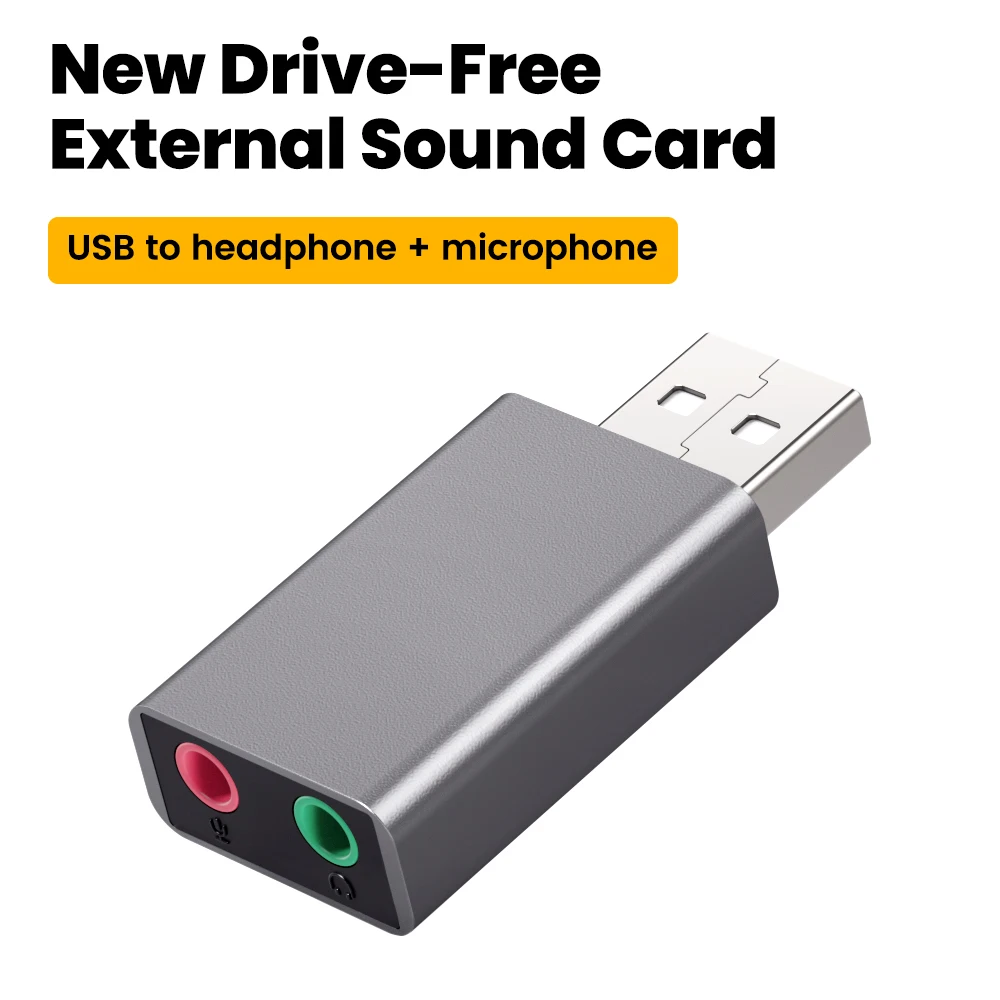 Elough USB carte son externe Mini carte son USB à 3.5mm Interface adaptateur Audio stéréo pour haut-parleur ps4 casque d'ordinateur portable