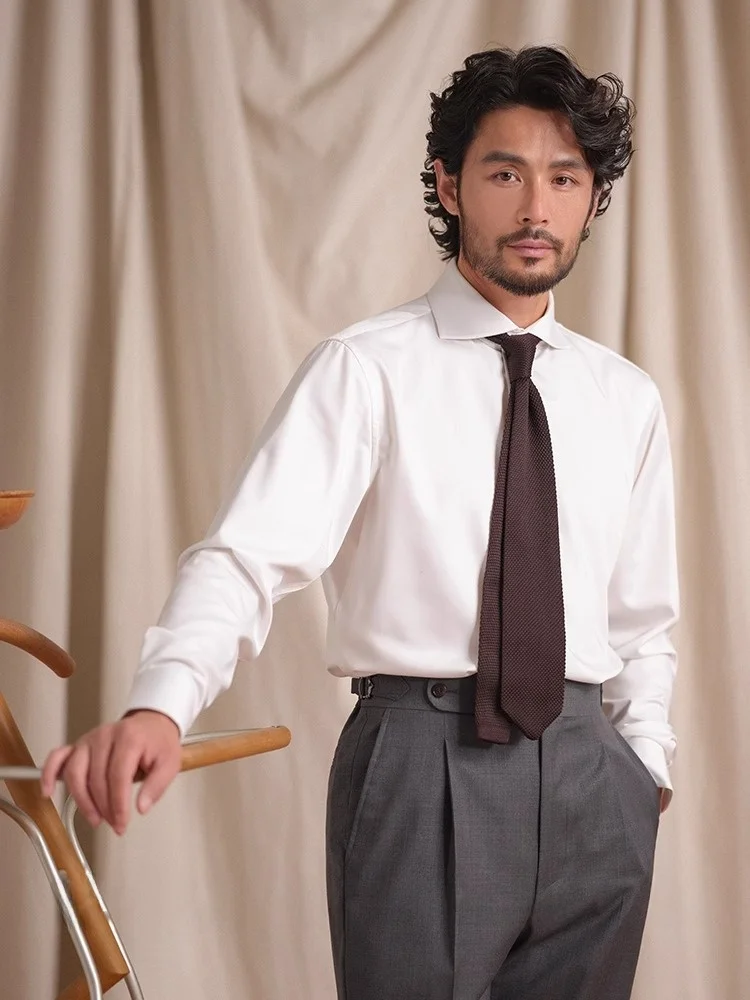 

Cultum Italian Wior Collar Men's Long Sve Casual irt Bamboo Fiber No Ironing Busin Leisure Inner Wear irt