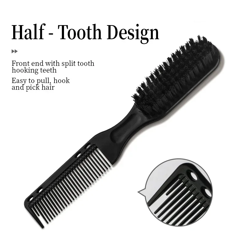 Boar Bristle Hair Brush for Men Mustache Shaving Comb Face Massage Facial Hair Cleaning Brush Beech Comb Hair Brush Barber Tools