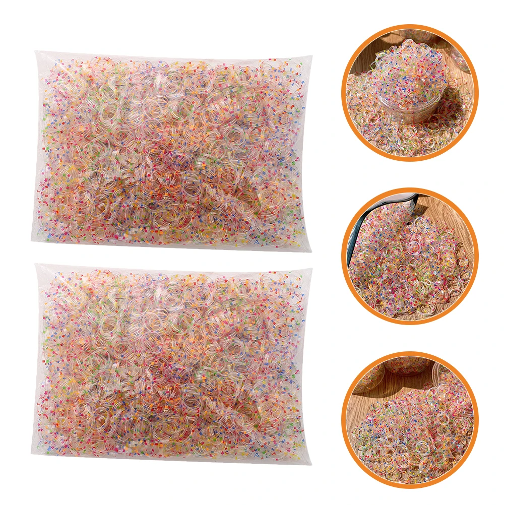 

2 Bags Ties Elastic Rubber Toddler Hair Elastic Rubber Bands Smooth Small Elastics Hair Accessories Colorful Bands