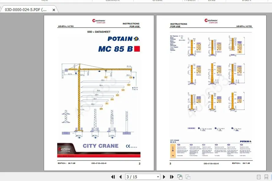 AutoCD Manitowoc Potain Tower Cranes All Models 2021 Updated 12.2020 Operator's and Maintenance Manuals PDF DVD