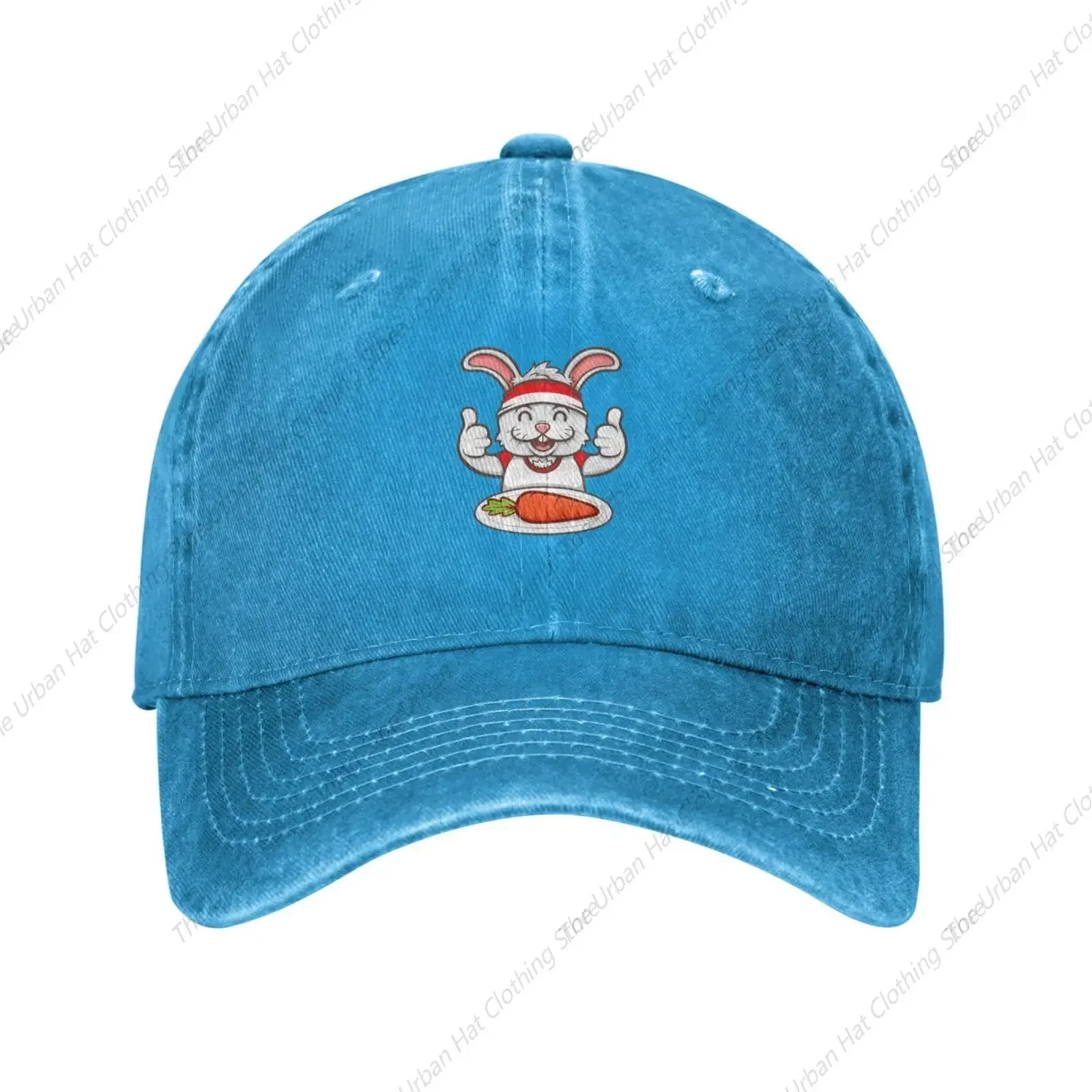 Cute Rabbit Eating Carrot Baseball Cap for Men Women Hats Wash Trucker Caps Dad Hat