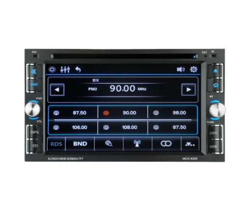 Produsen profesional pemutar Dvd mobil sistem Android 2 Din Radio mobil 6.2 inci layar sentuh pemutar musik Mp5 untuk mobil