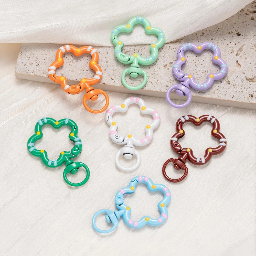

5 шт. разноцветных металлических карабинов-кольцев для ключей, фурнитура для изготовления брелоков и украшений своими руками