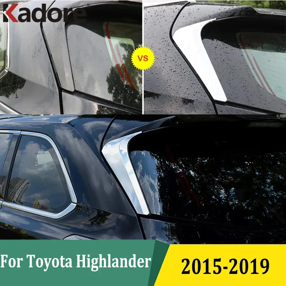 

For Toyota Highlander 2015-2019 Chrome Rear Window Cover Sticker Tail Wing Sopiler Trim Stripe Car Styling Accessories