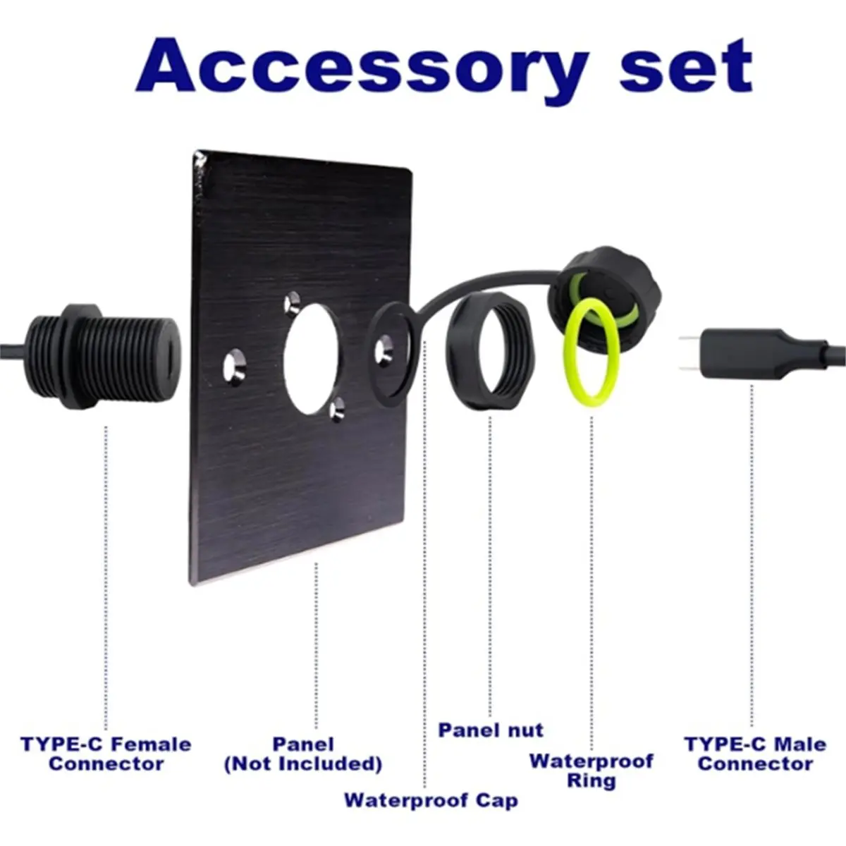 [2026 Trend]New 3.3ft M20 IP68 Waterproof USB 3.1 Type C Male to Female Extension Cable, Extender Dashboard Flush Panel