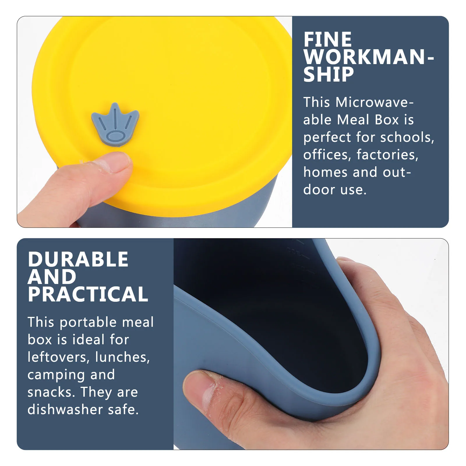 

Thermal Lunch Box Silicone Food Container Insulated Portable Meal Box Reusable Bento Household Kitchen Bar Supplies