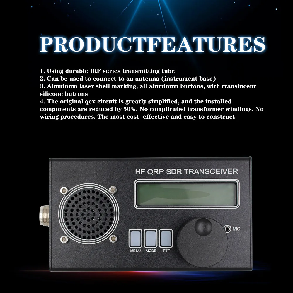 USDX USDR SDR Transceiver 8-pasmowy USB, LSB, CW, AM, FM HF SSB QRP Transceiver z wbudowaną baterią 6000mah