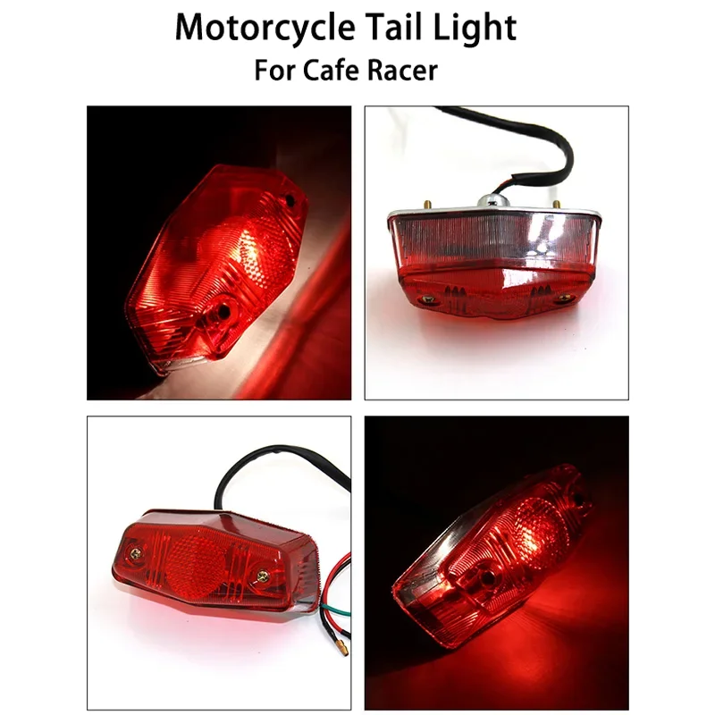 Universal 12V Motorcycle Tail Rear Light Lamp Taillight Brake For Lucas Replica 525 Triumph BSA up to 1955 Cafe Racer
