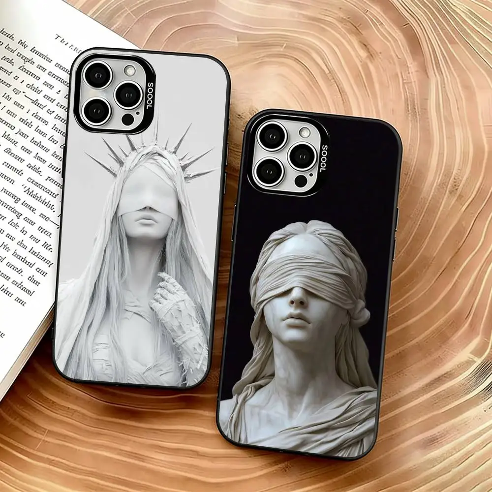 

Dark Gothic Saintess Phone Case For iPhone 17,16,15,14,13,12,11 Plus,Pro Max,XS,Colored Silver Plated Inside Cover