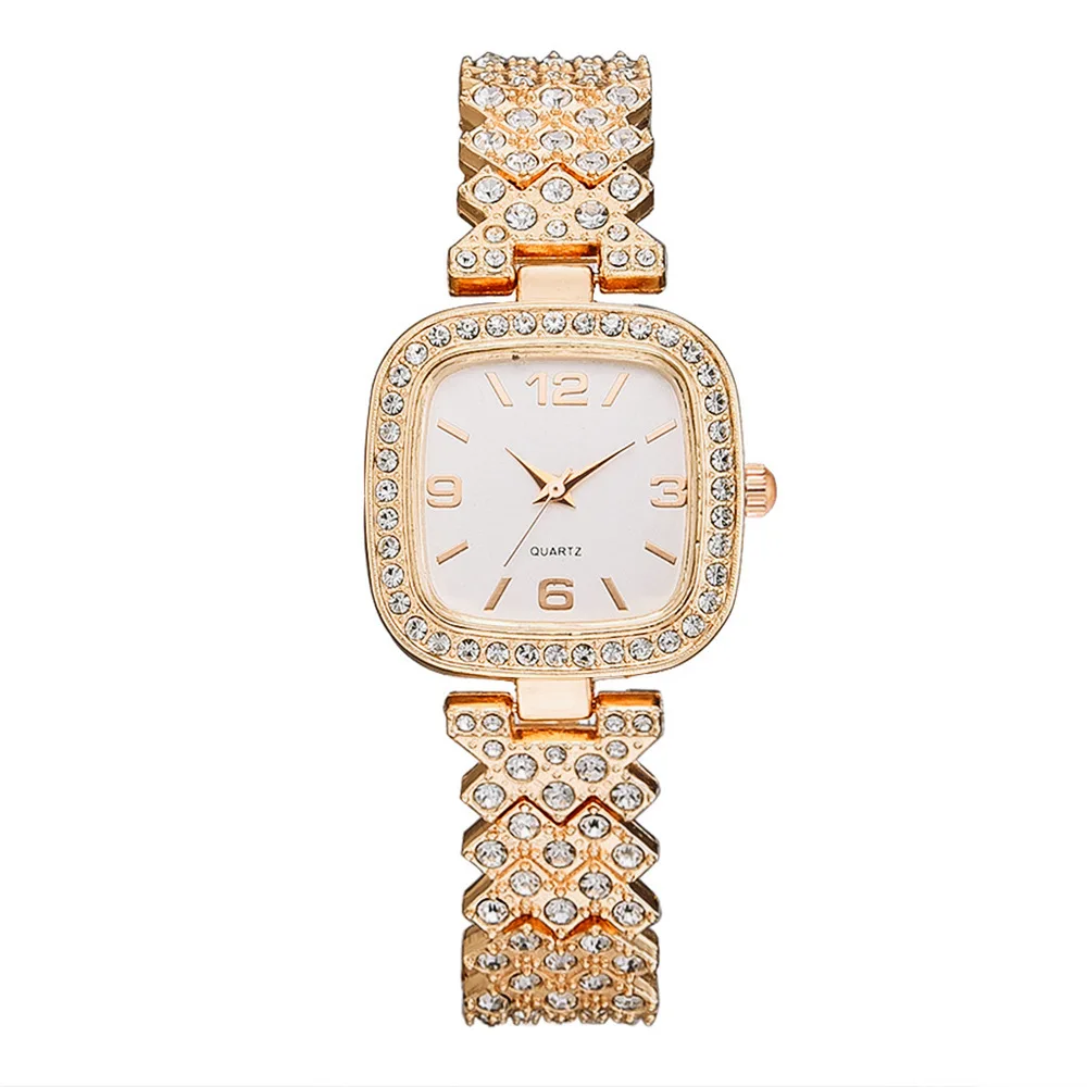 

Квадратные женские часы из сплава со стразами, кварцевые часы
