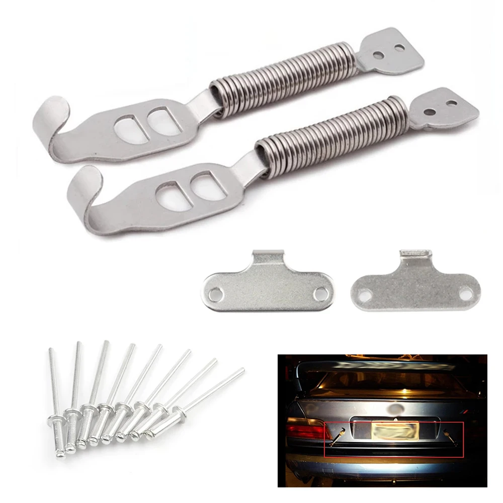 

Sport Stainless Boot Bonnet Springs Clips Competition Hood Panel Race Rally Pair Lockrear bumpers, trunk lids Spring Pin Kit
