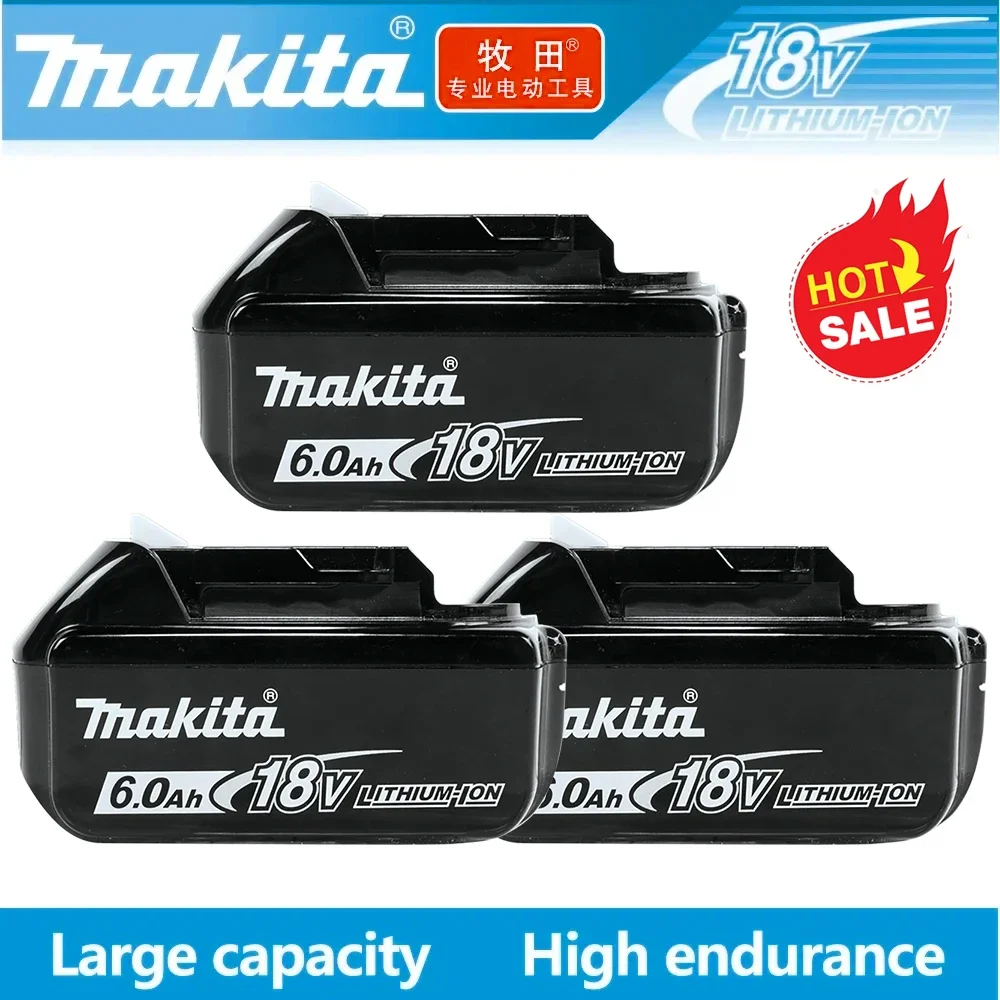 Makita-batería recargable Original de 18V, 6,0 Ah, DTW700, DDF487, BL1850B, BL1860B, herramienta de repuesto