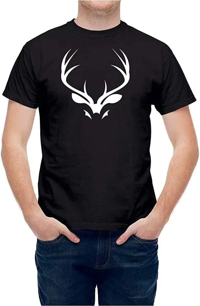 Deer Antler Mens T-Shirt Unisex Graphic Black Tee Shirt Cotton Luxury brand vintage oversized