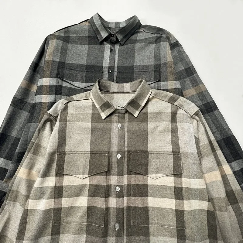 TT @ Luxy-plaid shirt for women, minimalist style, plaid color, matching flannel shirt, straight velvet feeling, soft, for women