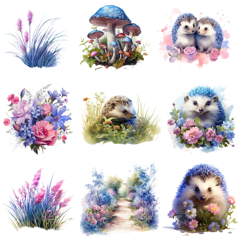 15 سنتيمتر الاطفال الكرتون الملونة القنفذ Dtf نقل جاهزة للضغط على بقع للملابس نقل الحرارة بقع ملصقات #1