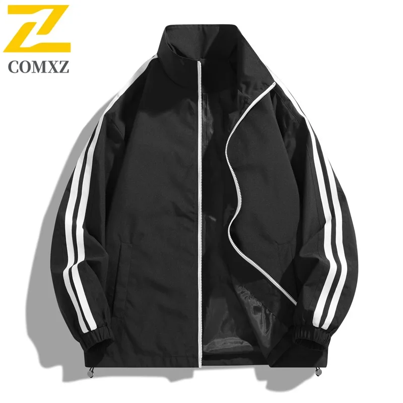 

COMXZ Men Chaqueta Minimalist Outdoor Jogging Travel Outdoor Camping Sport Jacket Autumn Trendy Baseball Uniform with No Hood