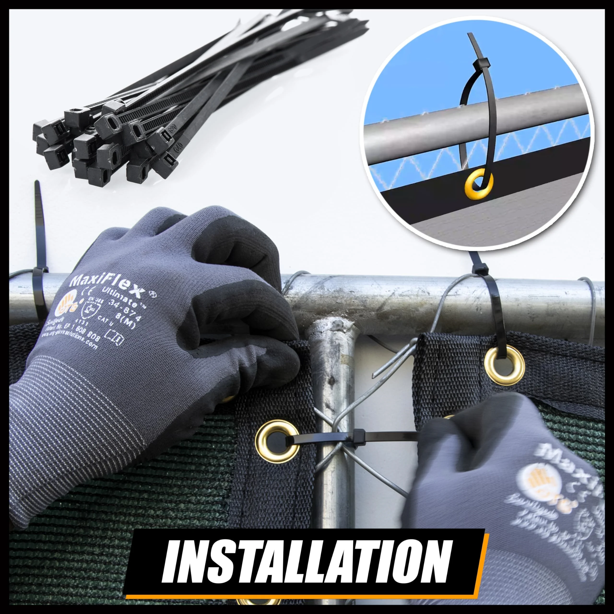 عزز شبكة المظلة على الحواف والزوايا مع خياطة متعددة الطبقات في أربعة زوايا لتعزيز قوة الشد