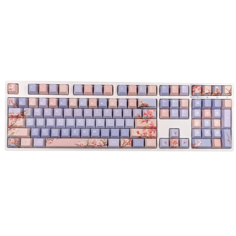 Keyboards Keycaps 139PCS Spring Rain Keycaps Set Cherry Profile for Mechanical Keyboards 61/64/67/68/75/81/84/87/98/100 Dropship