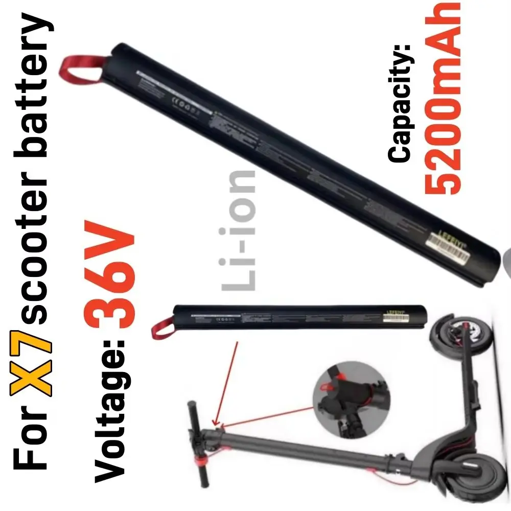 100% New 5200mAh 36V Upgrade Battery for HX-X7 Electric Scooter - Large Capacity Long Life Dedicated Scooter Battery