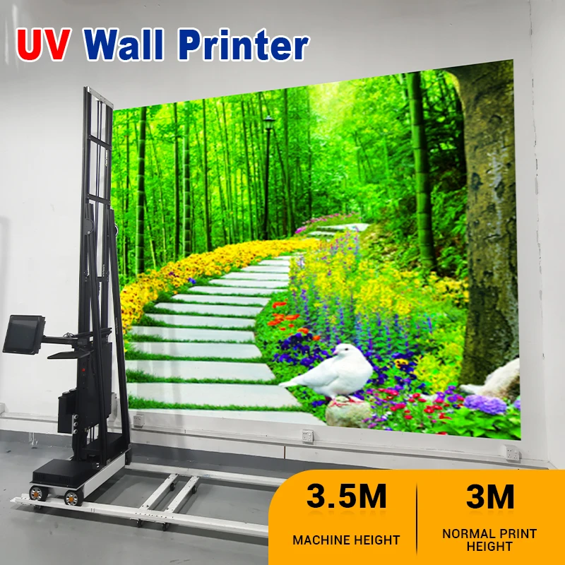 3D Vertical Wall Printer Machine Floor printer Portable UV Direct to Wall Printing Machine Metal Ceramics Wood Glass Printing