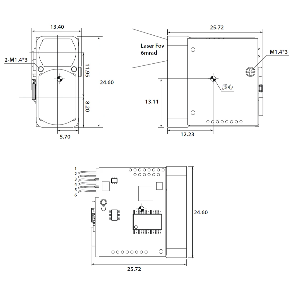 NEW 2000m Mini Laser Rangefinder Module for  TOF Laser Range Sensor Long Range Laser Range Finder Sensor