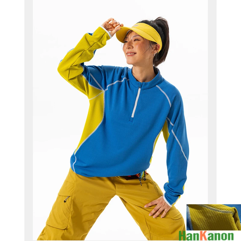

Outdoor Round Neck Half - Zip Fleece - Lined Long Sleeve Top with Antibacterial & Temperature Regulation for Unisex Use