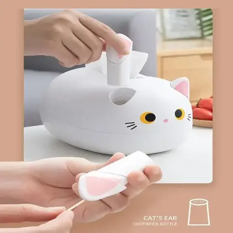 Kawaii Katt Tissue Box Vardagsrum Servettförvaringslåda Kök Pappersbehållare Skrivbord Toalettpappershållare för Badrum Sovsal 8 best sales rulllåda för vävnader - №6
