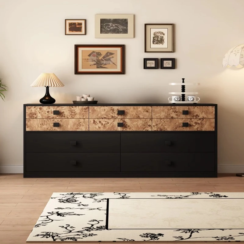 Five-drawer wooden lockers for living room and bedroom side cabinets