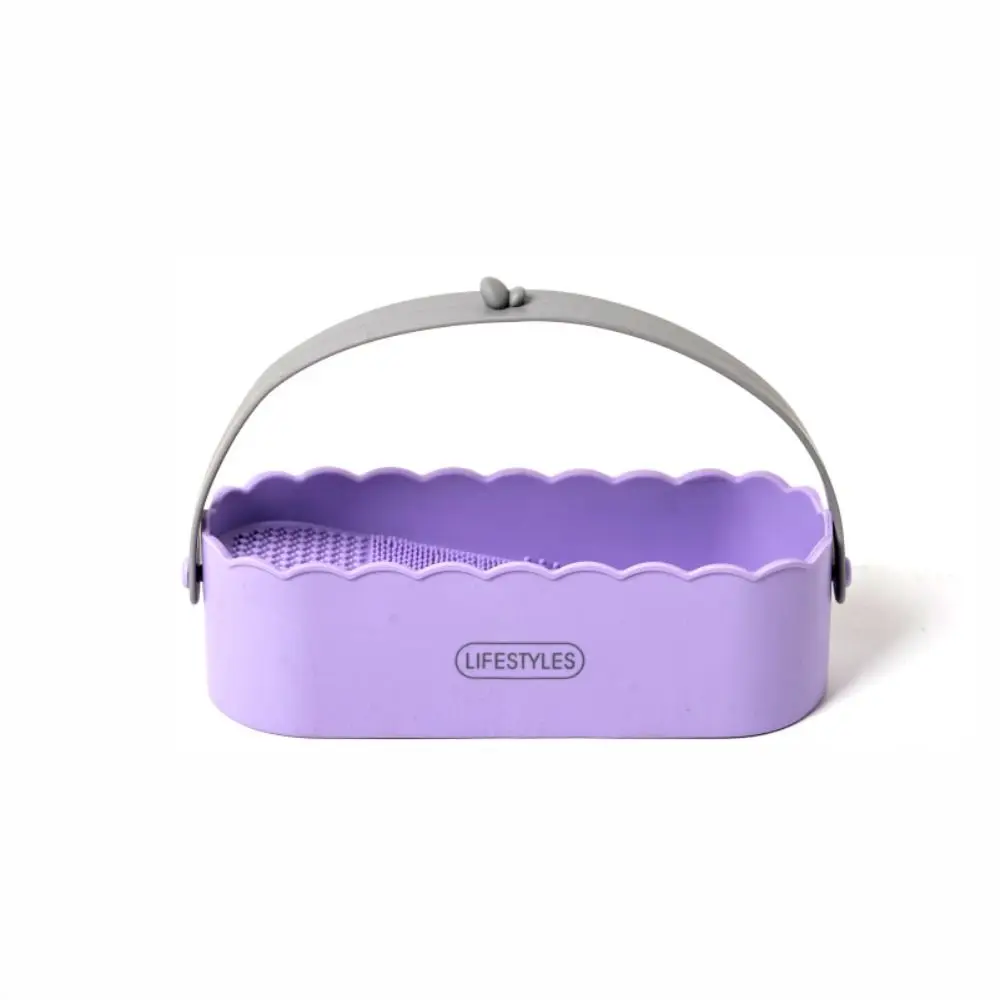 Nettoyeur de brosse de maquillage en caoutchouc suspendu, éponge Panda, boîte de nettoyage de brosse de maquillage, boîte de rangement, support de pinceaux de maquillage Portable pour femmes