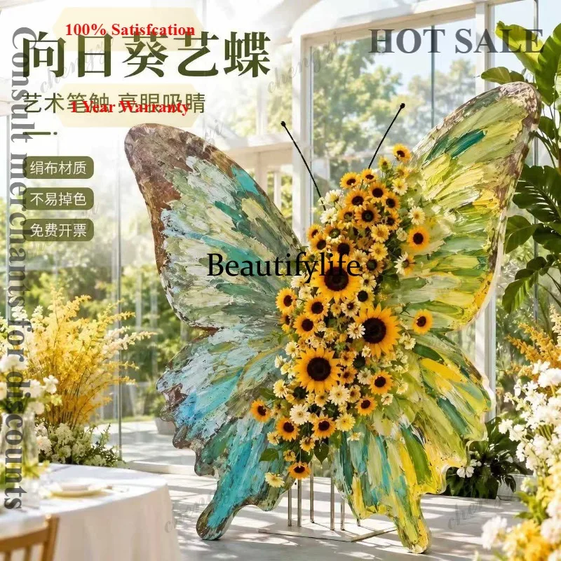 three-dimensional butterfly landscaping installation, shopping mall Meichen window decoration large-scale scene decoration props