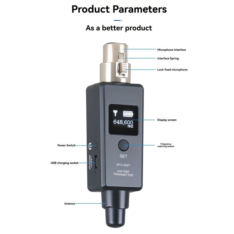 Microphone Wireless System Micphone Wireless Transmitter UHF Transmitter Receiver Mi Line For Dynamic Condenser