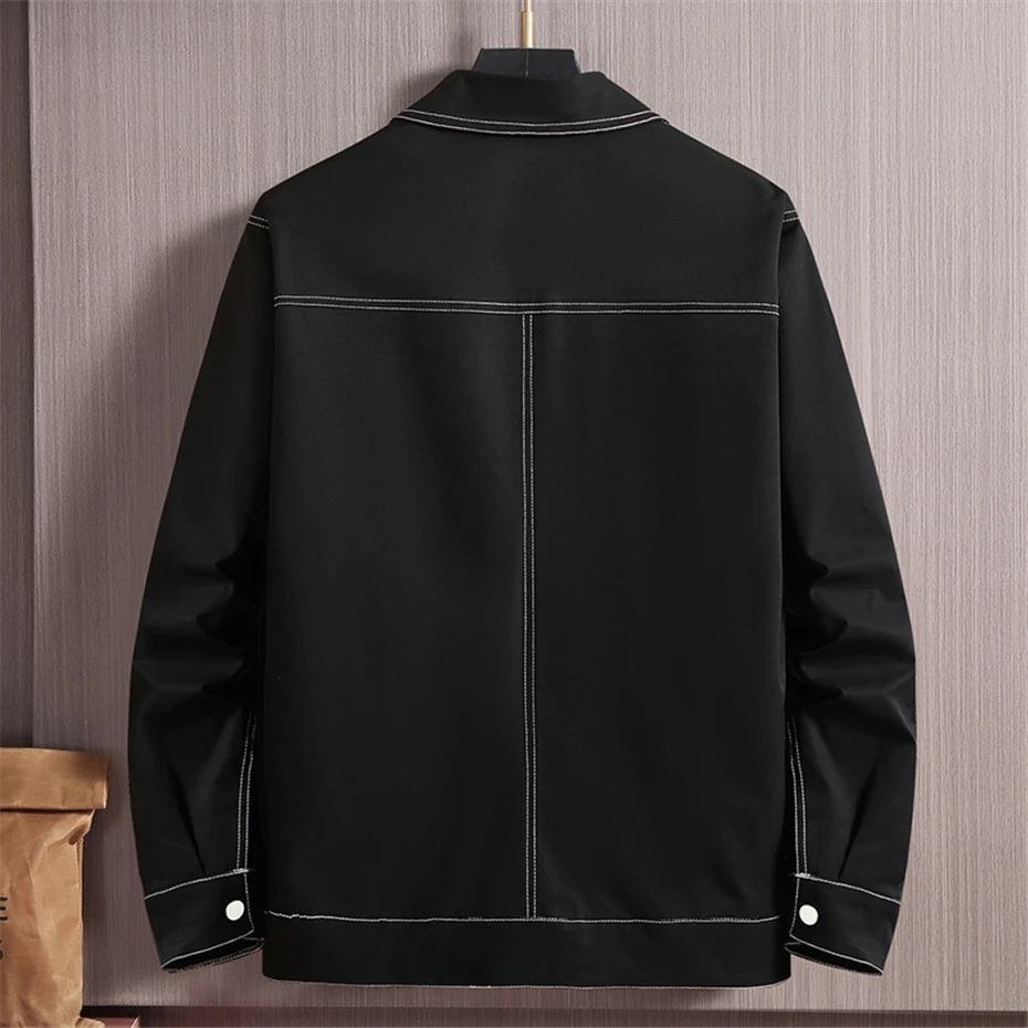 Chaqueta holgada informal para hombre, abrigo de talla grande 10XL, diseño de línea, a la moda, otoño y primavera, 8XL, 10XL