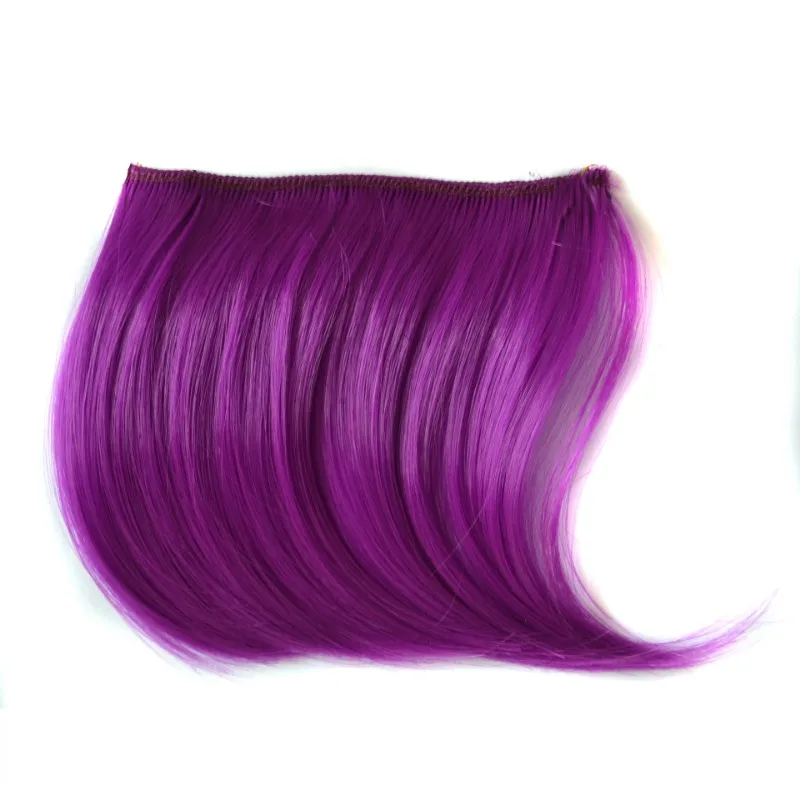 Extensions de Cheveux Synthétiques avec Frange Dégradée, Postiche à réinitialisation, 12 Couleurs, 2 Pièces