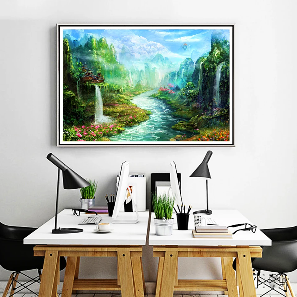 AB 90 Colors Diamond Painting 5D DIY Landscape Scenery Embroidery Cross Stitch Kit Mosaic Art Picture Home Decor Gift Hobby