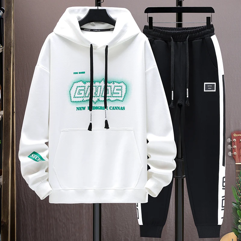 

Свободный мужской худи-свитшот: осенний повседневный модный комплект от бренда, стильный трендовый хлопковый спортивный костюм с длинными рукавами