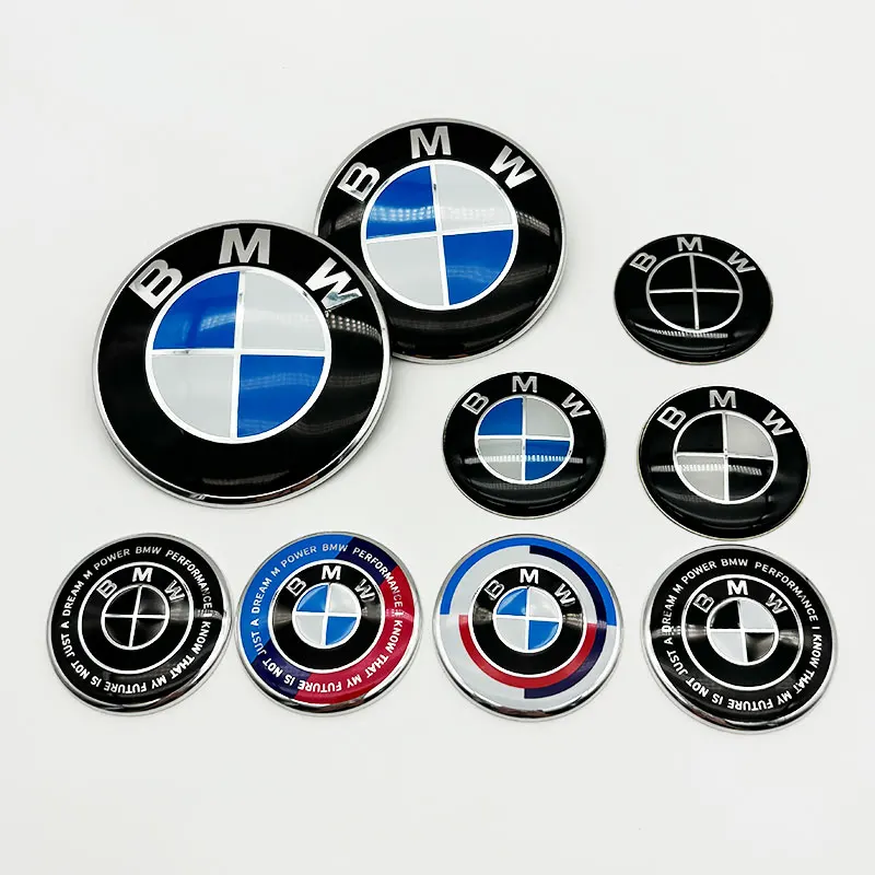 3Pcs 45mm 74mm 82mm Steering Logo Sticker Car Front Rear Emblem For BMW E39 E46 E60 E90 E91 F30 F20 E30 E36 X1 X2 X3 X4 X5 X6 X7