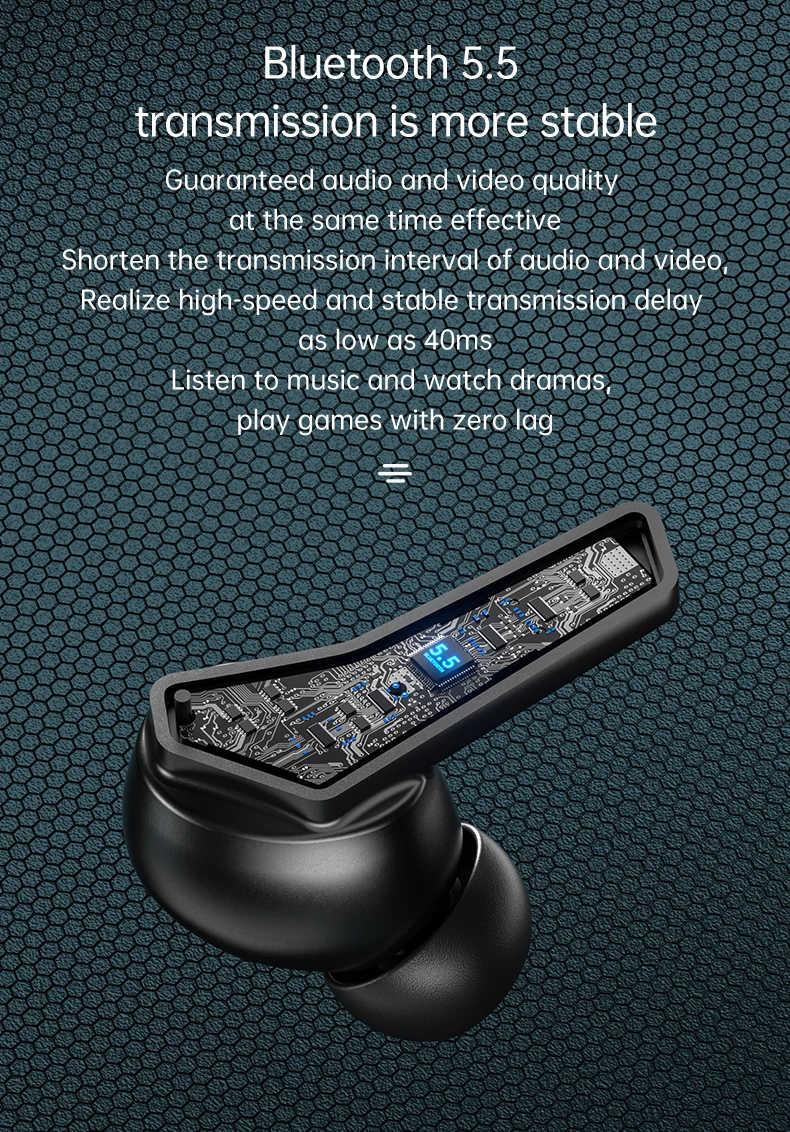 DX-21 TWS Wireless Earbuds Stereo Headset 5.5 Big Battery