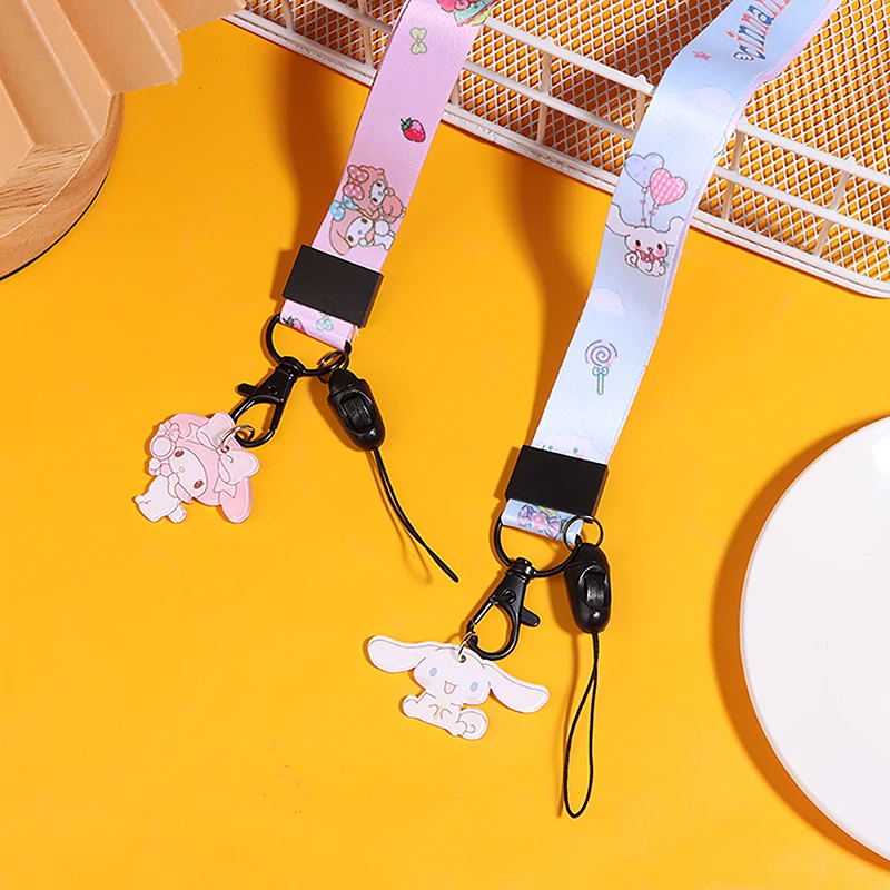 Sanrio Hello Kitty Cinnamoroll Melody Lanyard For Keys ID Card Gym Badge Holder Neck Strap Hang Rope Lariat For Mobile