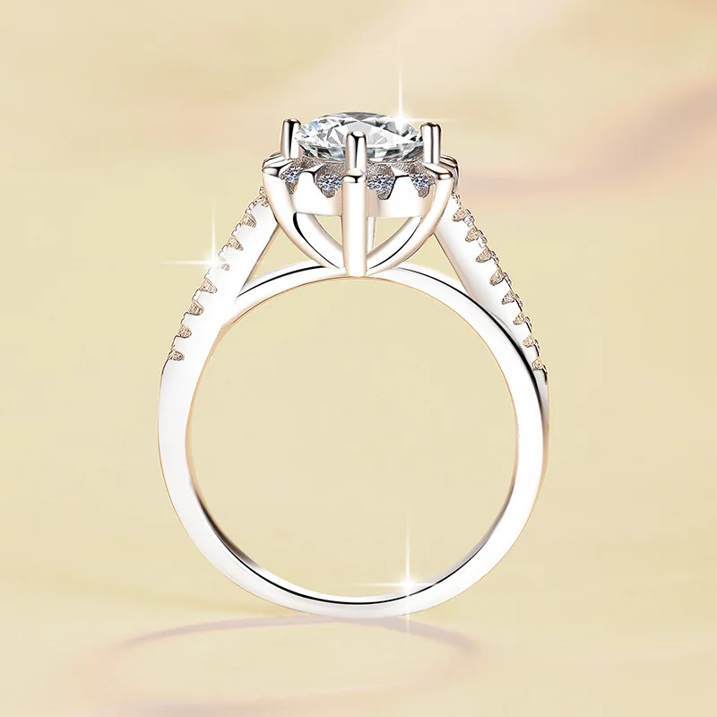 

Кольцо Star Weave с регулируемым витым ремешком для женщин, 1 карат, муассанит, платина PT950 - Девичий узор «звездное плетение», подарок на день рождения