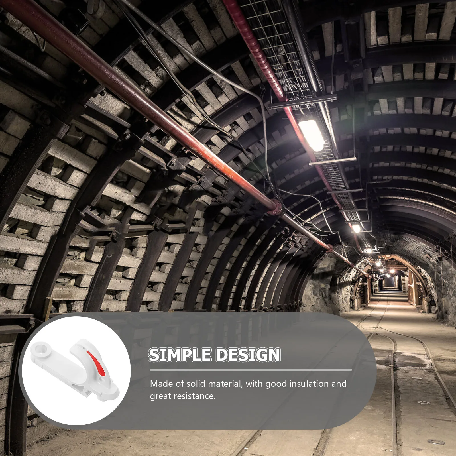 

6pcs Mining Cable Hook Plastic Insulated Heavy Duty J-Hooks for Hanging Wire Support Tunnel Use