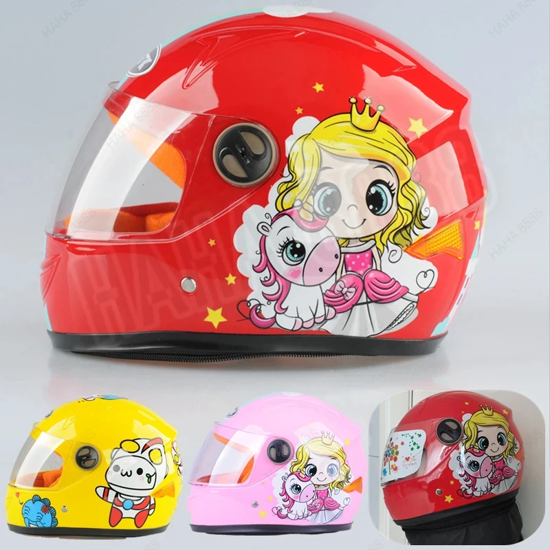 NEW Children Helmet Motorcycle Helmets ScooterWinter Helmet Sunshade Sun Protection Crash Helmet Boy and Girl Kid Lovely 42-52CM