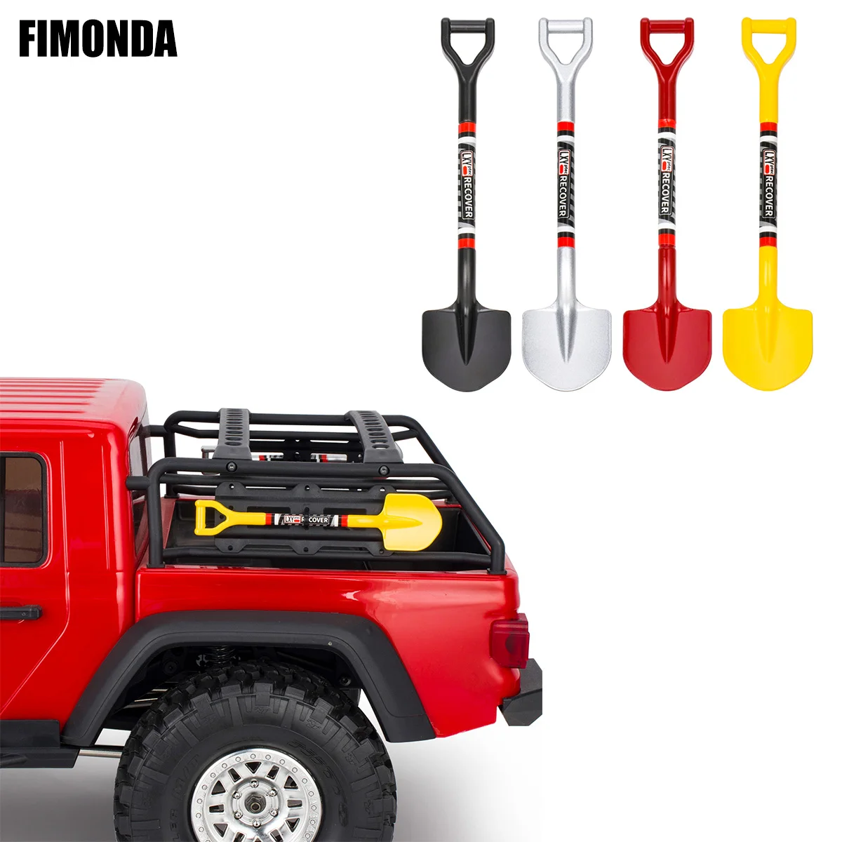 Simulated Metal Shovel Decoration Parts 105x25mm for 1/8 1/10 RC Crawler, Axial SCX10 TRX4 D90 D110 Redcat TF2 Tamiya CC01