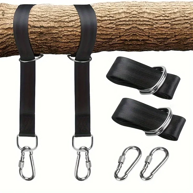 2pcs Hammock Hanging Strap Reinforced Hanging Strap Swing Hook Fitness Trainer Indoor and Outdoor Camping Accessories