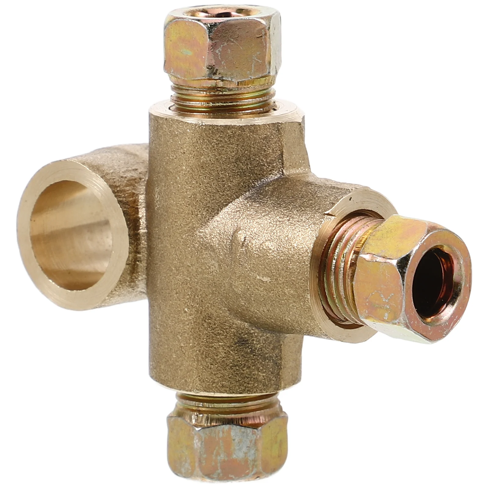 

Brass Three Way Fitting M10 Thread Durable Material Easy Installation Car Brake Line Tee Connector Replacement