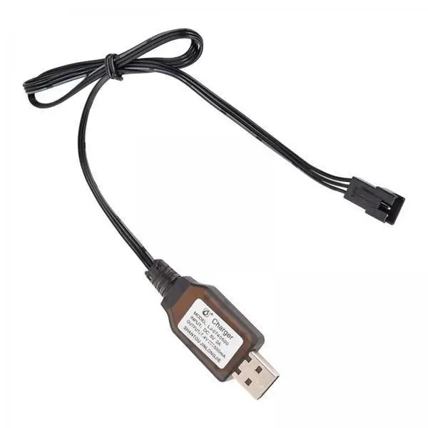 7.4V USB Charger SM-3P Plug RC Car Battery Charger Cable with Indicator Light and Circuit Protection