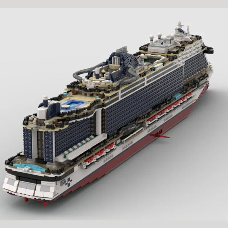 جديد MOC بنة نموذج باخرة شاطئ البحر الفاخرة كروز وحدات لعبة أطفال هدية لتقوم بها بنفسك مجموعة التجميع #6